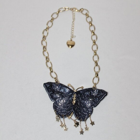 Betsey Johnson Large Butterfly Statement Necklace - Picture 10 of 16